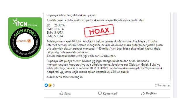 Cek Fakta Tidak Benar Klaim Kebijakan Kementerian Pendidikan Dan Kebudayaan Untungkan Nadiem Makarim Cek Fakta Liputan6 Com