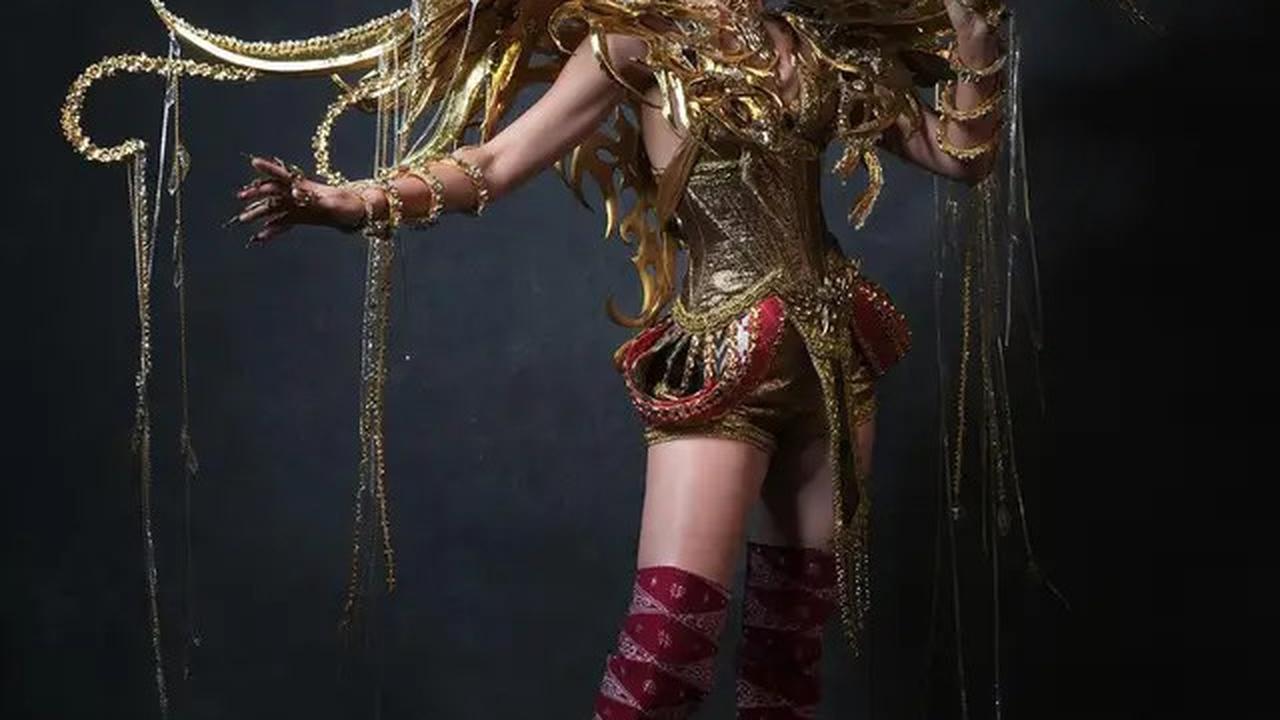 Kostum Nasional Miss Universe Indonesia Clara Shafira Krebs Bertema Malaikat Pelindung Nusantara, Desainnya bak Ksatria Saint Seiya