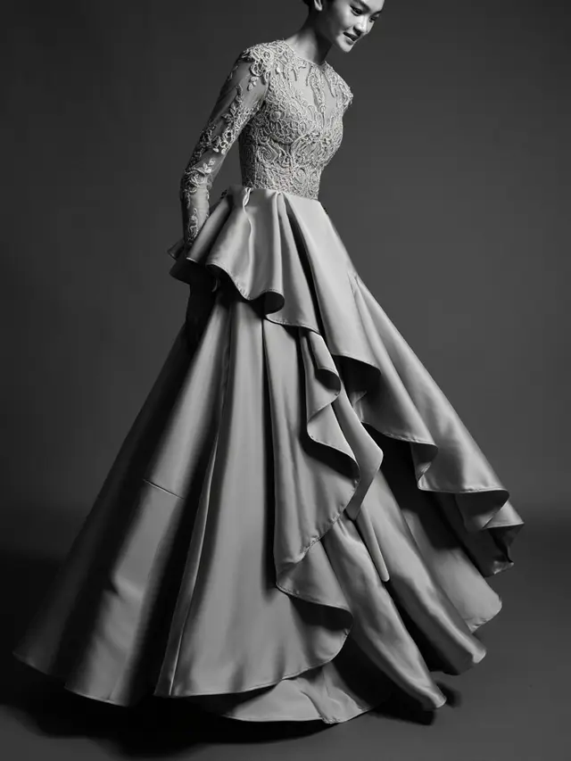 Model Dress Brokat Satin Mewah