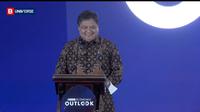 Menko Airlangga&nbsp;dalam Economic Outlook 2023, Selasa (14/2/2023) (dok: Arief)