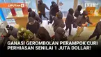Puluhan orang bermasker menyerbu sebuah toko perhiasan di San Ramon, California. Sebagian pelaku membawa linggis dan senjata api. Mereka menghancurkan etalase kaca dan membawa kabur perhiasan.