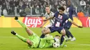 Juventus dipaksa menyerah atas tamunya dengan skor 1-2 pada laga terakhir fase grup H Liga Champions di Stadion Allianz, Kamis (3/11/2022). (AP/Antonio Calanni)