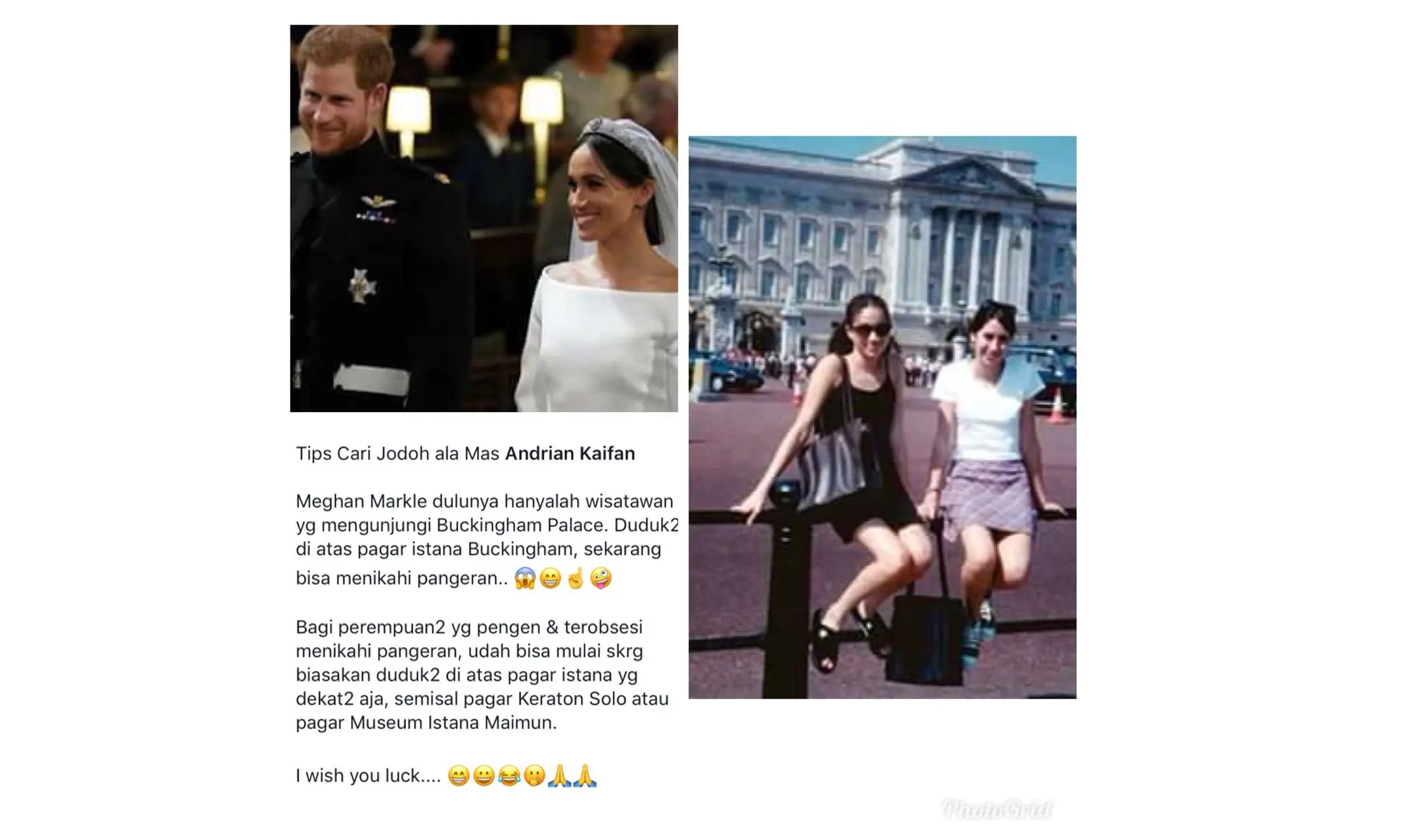 Meme Meghan Markle menikah dengan Pangeran Harry (Sumber: Istimewa)