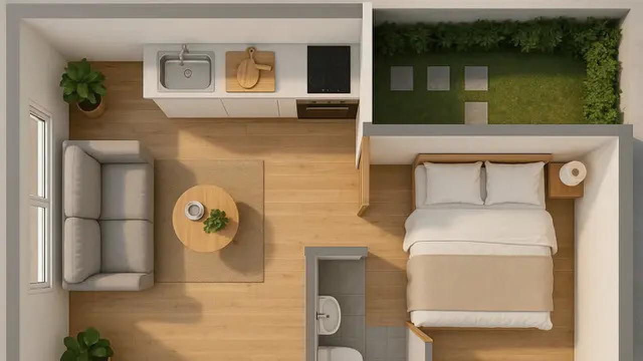 5 Desain Rumah Tipe 21 dengan Taman Belakang Kecil yang Efisien