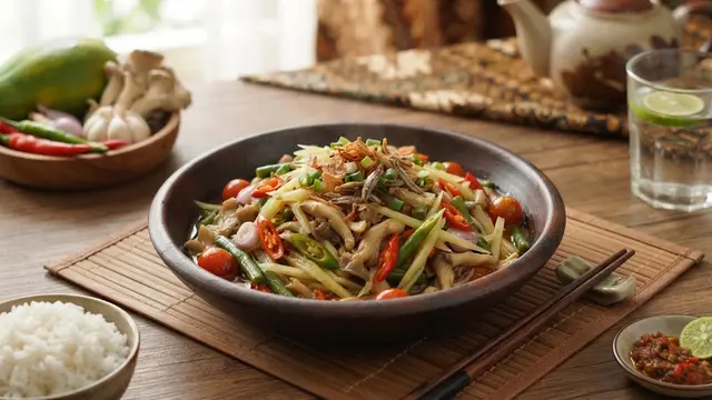 Resep Pepaya Muda Tumis Jamur Tiram