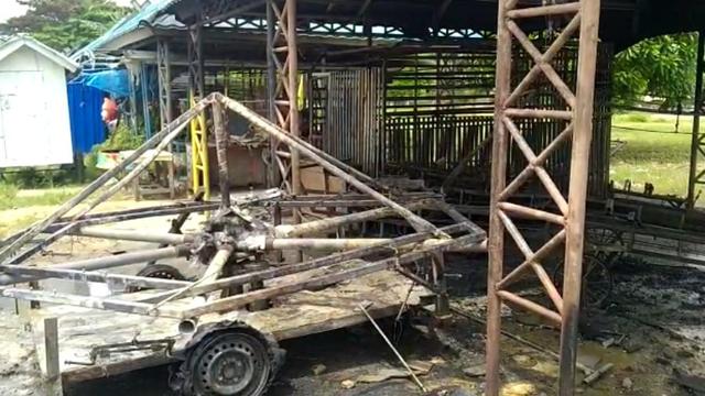 Pedagang di Kendari mengalami kerugian ratusan juta usai bentrok yang melibatkan sejumlah kelompok massa, Kamis (16/12/2021).(Liputan6.com/Ahmad Akbar Fua)