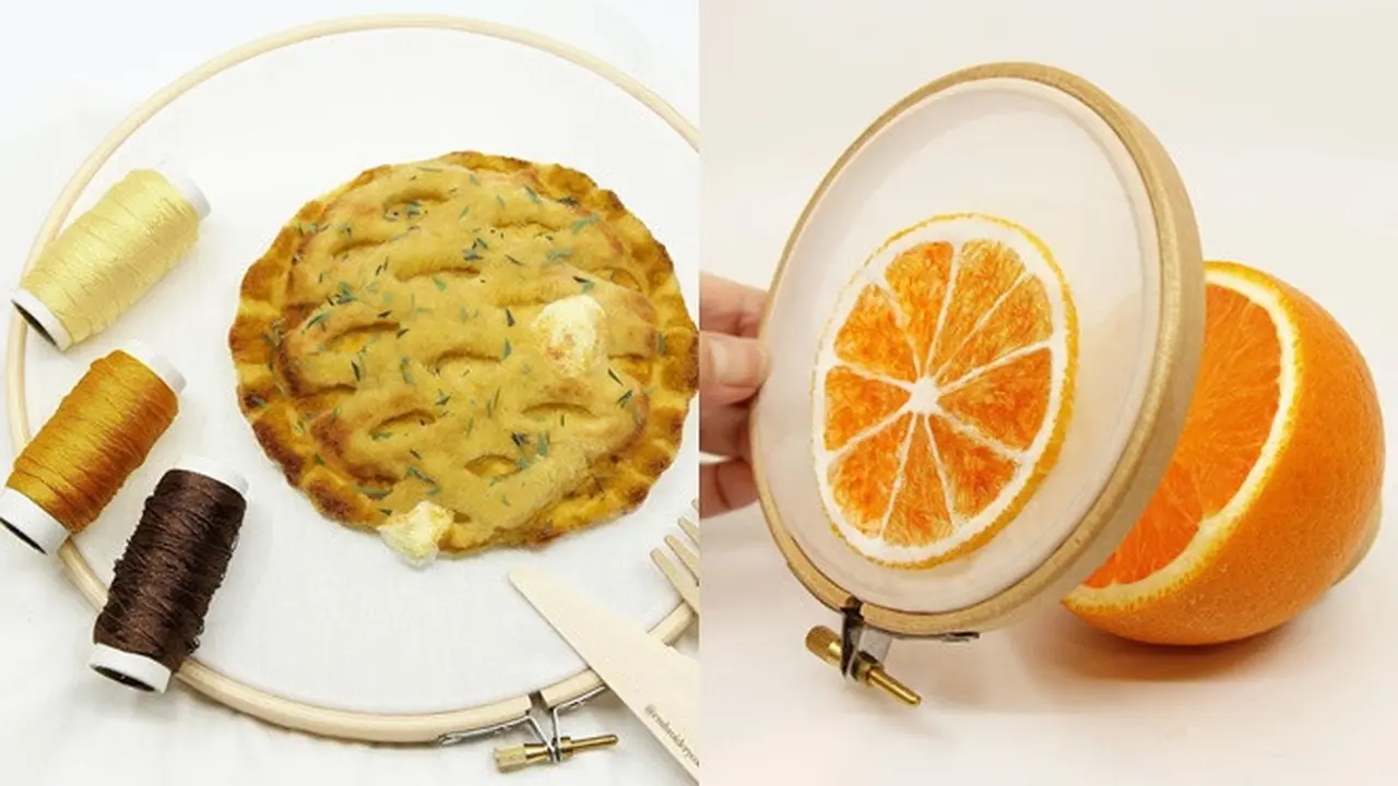 6 Potret Makanan Hasil Sulaman 3D Ini Sempurna Banget, Bikin Kagum