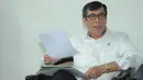 Menkumham Yasonna Laoly menggelar jumpa pers di Kemenkumham, Jakarta, Selasa (10/3/2015). Kementerian Hukum dan HAM mengesahkan DPP Partai Golkar hasil Munas Ancol kubu Agung Laksono. (Liputan6.com/Herman Zakharia)