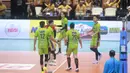 <p>Selebrasi para pemain Jakarta STIN BIN, Cep Indra Agustin (kanan) dkk setelah mencetak angka saat menghadapi Jakarta Bhayangkara Presisi pada laga putaran kedua babak final four PLN Mobile Proliga 2024 di GOR Jatidiri, Semarang, Jawa Tengah, Minggu (14/7/2024). Jakarta STIN BIN kalah 0-3 (18-25, 12-25, 20-25). (Dok. PBVSI)</p>