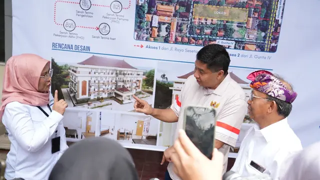 Menteri Perumahan dan Kawasan Permukiman (PKP) Maruarar Sirait meninjau lokasi pembangunan rumah susun (rusun) bagi masyarakat berpenghasilan rendah (MBR) di Kota Denpasar, Bali. (Foto: Kementerian PKP)