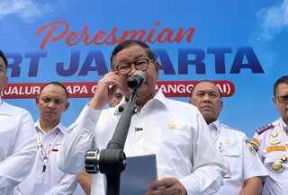 Gubernur DKI Jakarta Pramono Anung saat peresmian LRT Jakarta rute Kelapa Gading-Manggarai, Rabu (16/9/2026) (Liputan6.com/Winda Nelfira)