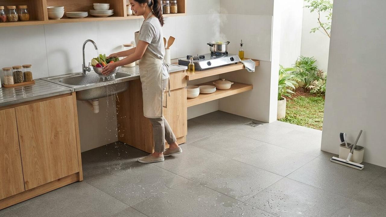 Model Dapur yang Tetap Bersih Meski Sering Terkena Cipratan Air