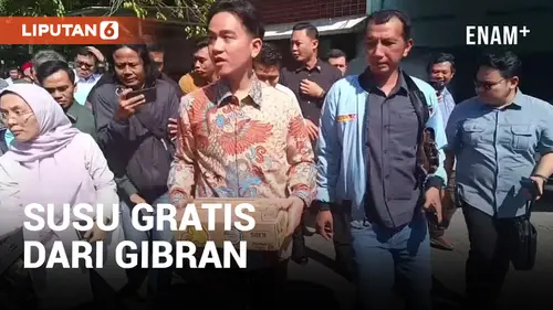 VIDEO: Gibran Rakabuming Bagi-bagi Susu di Surabaya