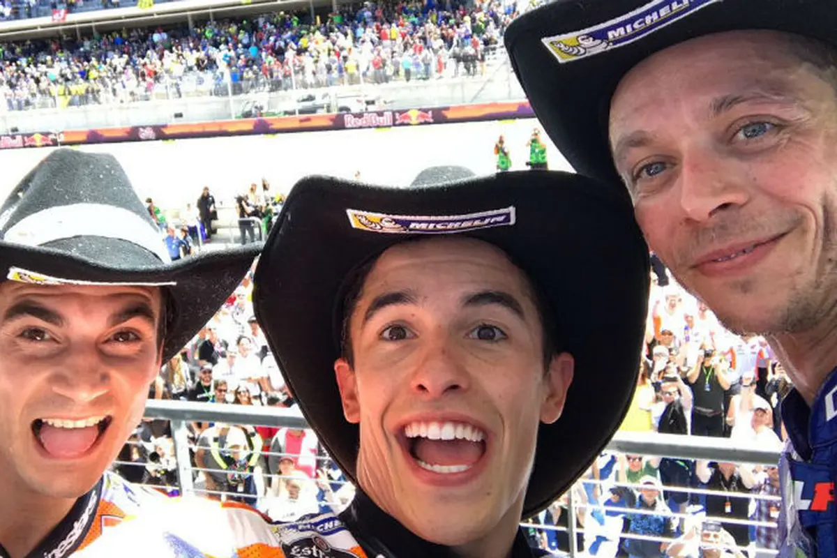 Dani Pedrosa, Marc Marquez, dan Valentino Rossi.