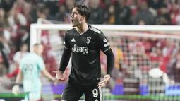 Dusan Vlahovic tampil melempem di pertandingan ini. Dia tidak begitu terlihat di lini serang, jarang mendapatkan peluang, dan tidak bisa terlibat aktif membantu tim. (AP/Armando Franca)