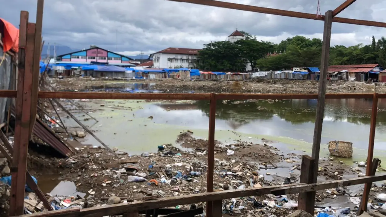 Rekonstruksi Fase VII Pasar Raya Padang. (Liputan6.com/ Sarah Azmi)