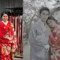 Ochi Rosdiana dan Junior Roberts dalam busana kimono (Sumber: Instagram/ochi24)