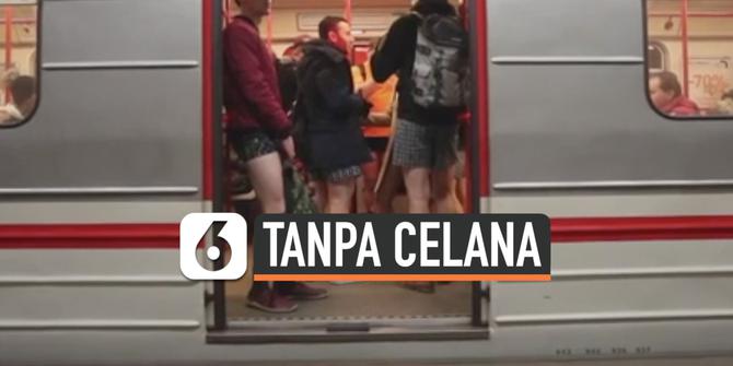 VIDEO: Orang-Orang Naik Kereta Tanpa Pakai Celana, Ada Apa?