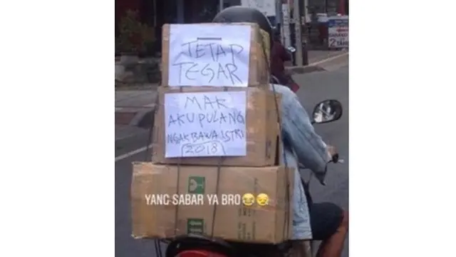 Pesan Unik Pengendara Saat Mudik