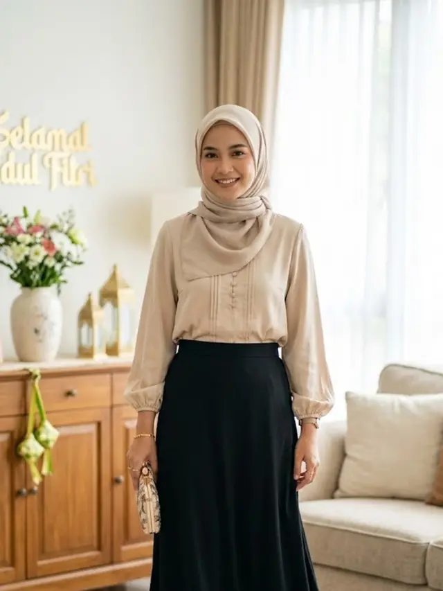 padu padan rok hitam dan blouse