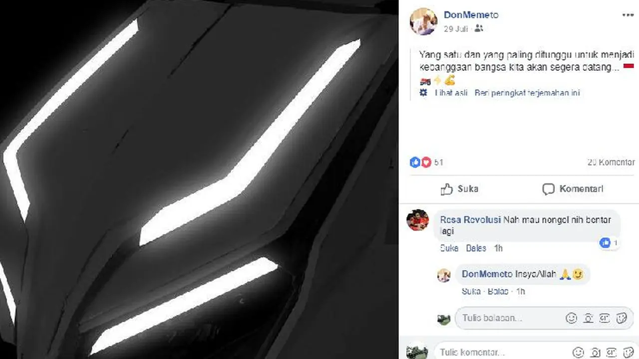 Bocoran motor listrik Gesits (Facebook : Donmemeto)