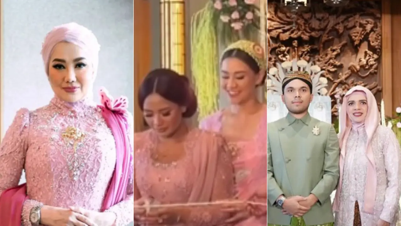 Kebaya pink keluarga Aaliyah Massaid dan Thariq Halilintar di acara siraman