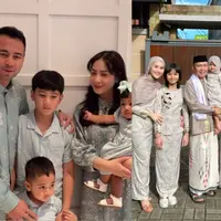 Tanpa warna burgundy, berikut parade baju Lebaran sarimbit dari keluarga artis. Mulai dari Nagita Slavina hingga Ayu Ting-Ting [@raffinagita1717 @ayutingting92]