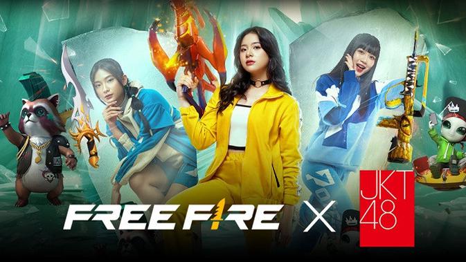 Kolaborasi Free Fire dan JKT48 menghadirkan in-game event spesial berhadiah item maupun konten eksklusif. (Dok: Garena Free Fire)