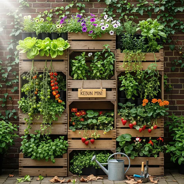 Cara Buat Kebun Buah Vertikal di Rumah, Solusi Lahan Sempit yang Unik (AI)