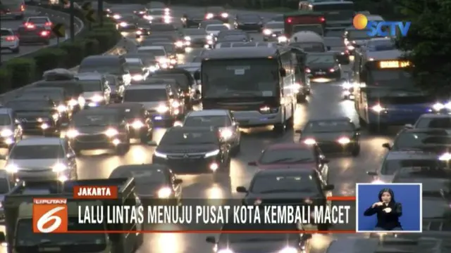 Libur Lebaran telah usai, arus lalu lintas menuju Ibukota kembali macet.