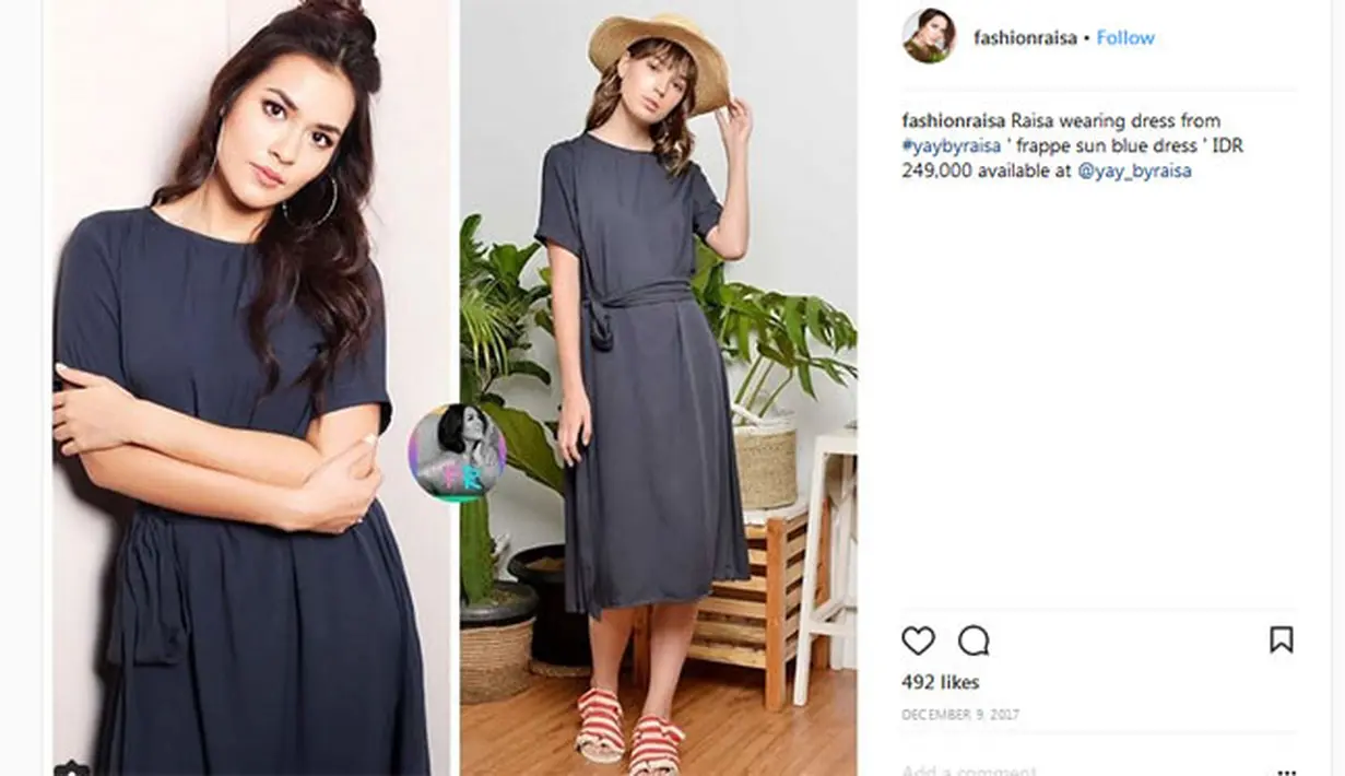 Tidak semuanya memiliki harga yang mahal. Raisa juga punya baju yang harganya masih dibawah 300 ribu. Seperti ini misalnya, dress berwarna biru ini harganya hanya Rp 249.000. Untuk seorang Raisa, cukup murah kan? (Instagram/fashionraisa)