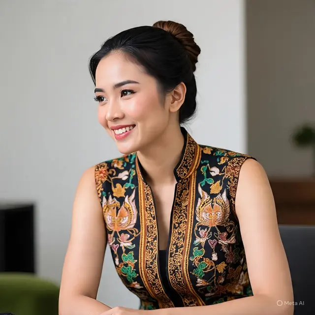 Model Rompi Batik Wanita Tanpa Lengan