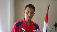 Pelatih tim nasional voli putra Indonesia, Samsul Jais, tak menjadikan target medali emas SEA Games sebagai beban, melainkan menjadikannya motivasi. (Bola.com/Zulfirdaus