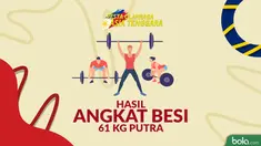 Berita video catatan angkatan Eko Yuli saat raih emas cabor angkat besi 61 kg putra.