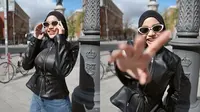 Aurel Hermansyah Pakai Jeans dan Jaket Kulit di Madrid (Sumber: IG/@aurelie.hermansyah)