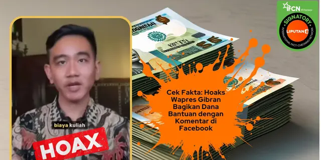 Cek Fakta: Hoaks Video Gibran Bagikan Bantuan Dana dengan Komentar di Facebook