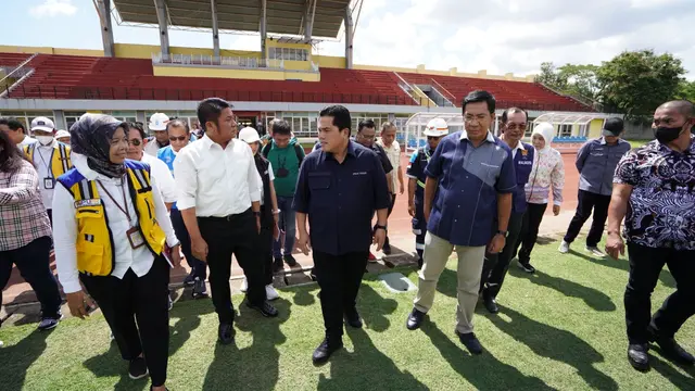 Ketua Umum PSSI, Erick Thohir Tinjau Stadion Gelora Sriwijaya Jakabaring