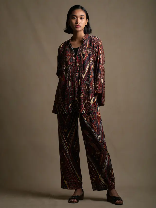 Dress Batik Jumpsuit Motif Kontemporer