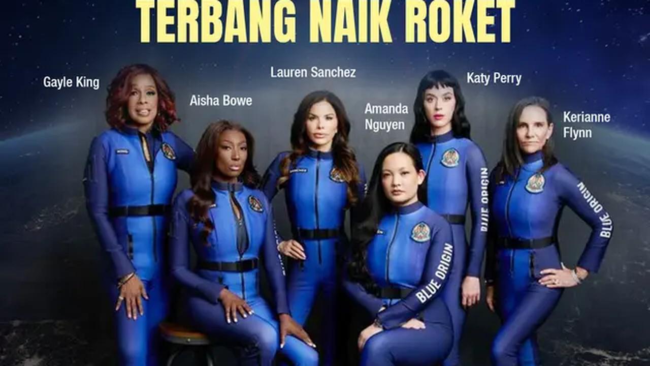 Infografis Katy Perry dan 5 Wanita Lain Terbang Naik Roket. (Liputan6.com/Gotri/Abdillah)