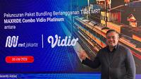 PT MRT Jakarta (Perseroda) resmi meluncurkan paket berlangganan terbaru MAXRIDE Combo Vidio Platinum melalui aplikasi MyMRTJ.