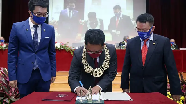 Agustinus Purna Irawan dilantik sebagai Rektor Universitas Tarumanagara (Untar) untuk periode kedua (2020-2024).