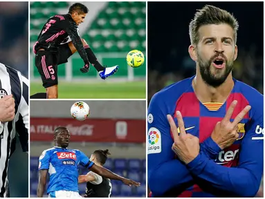 1. Gerard Pique (Barcelona) - Jebolan La Masia ini merupakan salah satu bek tengah terbaik dan masih menjadi andalan lini pertahanan Barcelona. Pique kembali ke Camp Nou setelah El Barca memboyongnya dari Manchester United dengan harga yang murah meriah yakni 5 juta euro. (AFP/Pau Barrena)