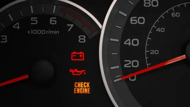 Lampu Peringatan Tekanan Oli Mesin Menyala pada Panel Instrumen Dasbor Mobil