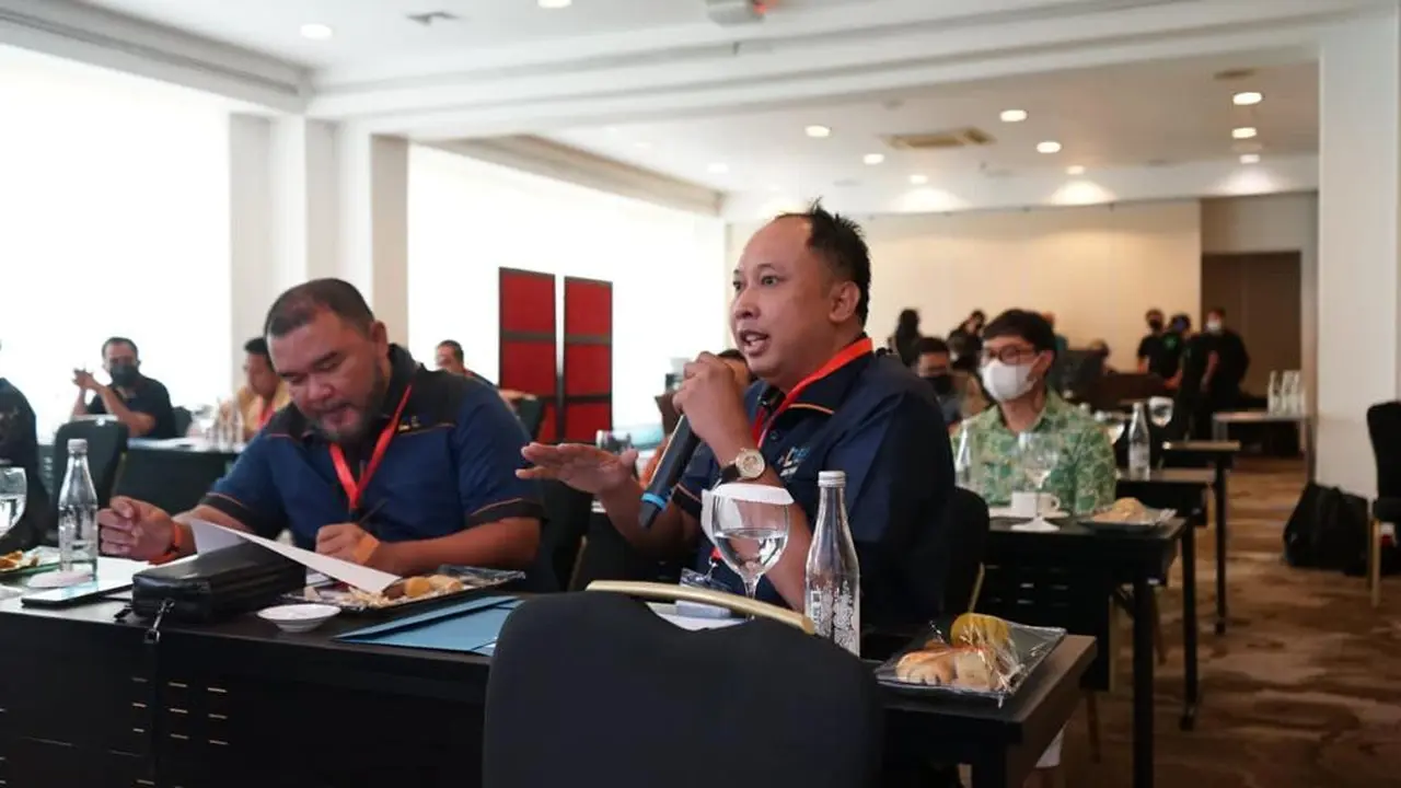 Ketua Japnas Jawa Timur M Supriyadi di acara Rakornas. (Istimewa)