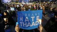 Pemasangan THAAD di Korsel terjadi di tengah aksi protes warga  (AP/Ahn Young-joon)