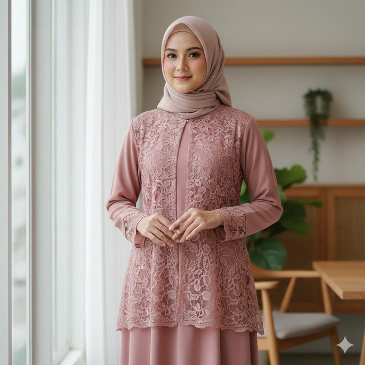 7 Model Gamis Brokat Copotan dengan Tampilan Fleksibel, Cocok untuk Acara Resmi hingga Santai