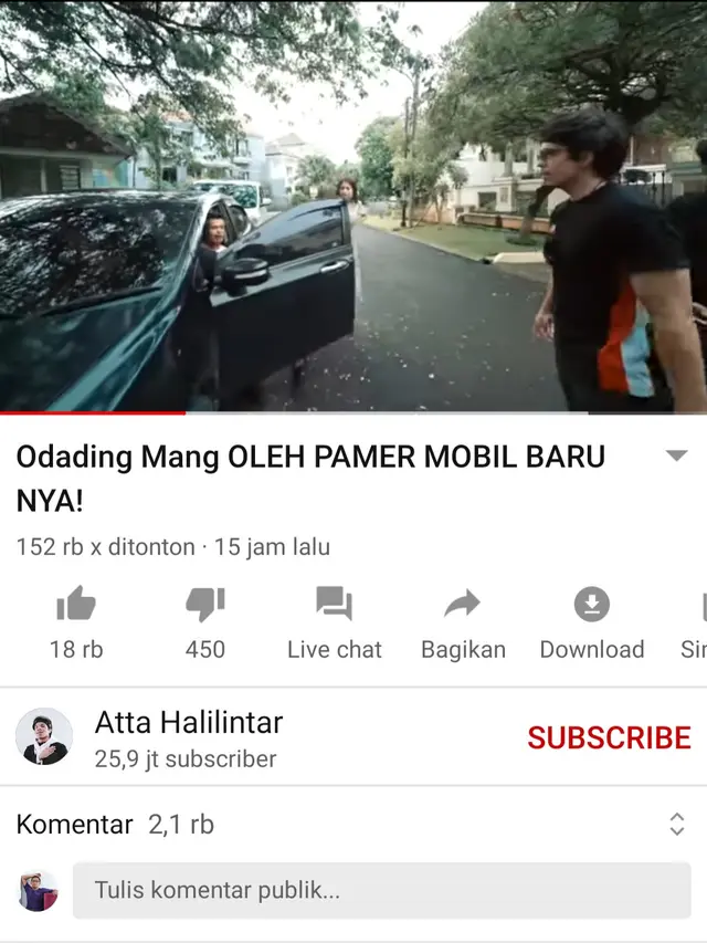 Ade Londok dalam konten Atta Halilintar. (Foto: YouTube Atta Halilintar)