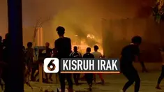 Kericuhan terjadi di sekitar lingkungan kantor konsulat Iran di kota Karbala, Irak. Demonstran bahkan sempat melempar kantor dengan batu dan material terbakar.