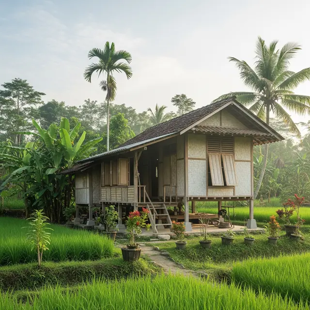 6 Ide Rumah Sederhana di Desa dengan Ventilasi Terbuka, Sejuk dan Hemat Energi
