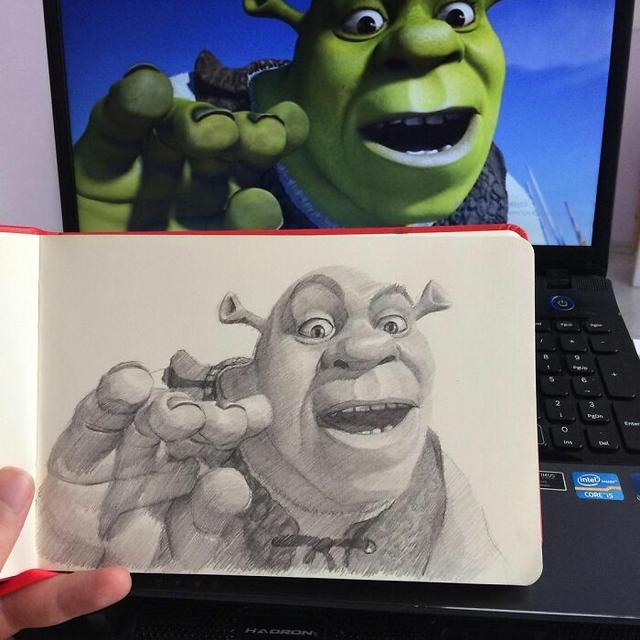 8 Lukisan Pensil Karakter Kartun Ini Unik Banget, Mirip dengan Gambar Aslinya